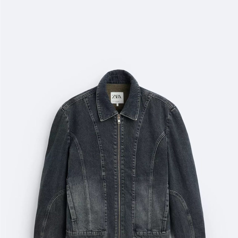 Zara Men's Dark Blue Denim Jacket